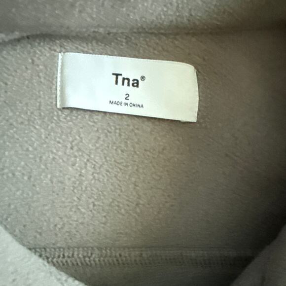 Aritzia TNA Polar Fleece Button up Shirt Jacket Taupe Size 2 (Large) - Picture 8 of 12